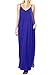 CALIPESSA Womens Summer Deep V Neck Sexy Flowy Beach Dress With Pockets Blue XL