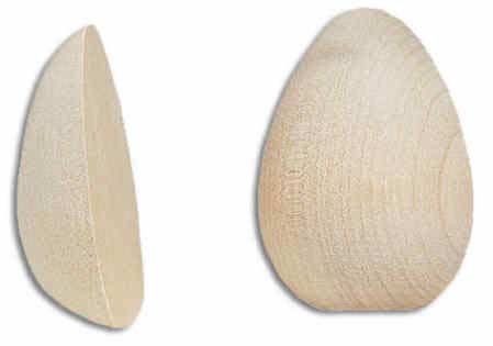 Bulk Package of Smooth Solid White Birch Unfinished Split Eggs- Package of 60