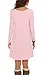 POSESHE Women's Long Sleeve Casual Loose T-Shirt Dress (S, Pink)
