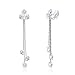 YOQUCOL Women Cubic Zirconia Crystal Long Drop Dangle Clip On Earrings For Not Pierced Women