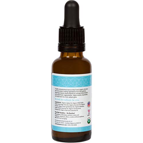 Anti Aging Face & Eye Serum By Beefriendly, 100% Natural & 80% Organic Deep Penetrating Moisture Tightens, Brightens, Lifts & Rejuvenates Skin Around Your Eyes, Face, Neck & Decollete 1 Oz (784672123730)