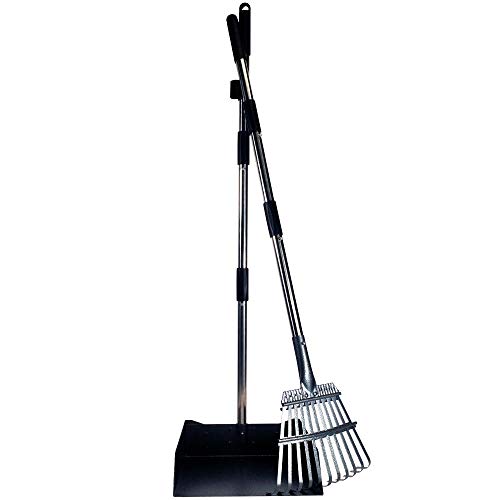 Bodhi Dog Metal Long Handle Tray and Rake Pooper Scooper Perfect for Small, Medium, Large, XL