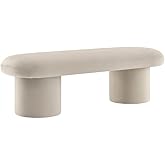 Modway Orla Performance Velvet Upholstered Bench in Almond