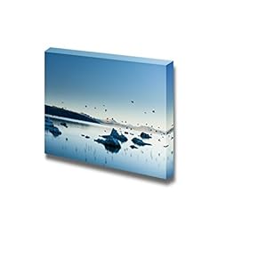 Canvas Prints Wall Art - Peaceful Mono Lake Approaching Nightfall | Modern Wall Decor/Home Decoration Stretched Gallery Canvas Wrap Giclee Print. Ready to Hang - 12" x 18"