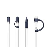 [4-Piece] FRTMA for Apple Pencil Cap/Apple Pencil Tip Cover/Cable Adapter Tether/Apple Pencil Cap Holder for iPad Pro Pencil, Midnight Blue
