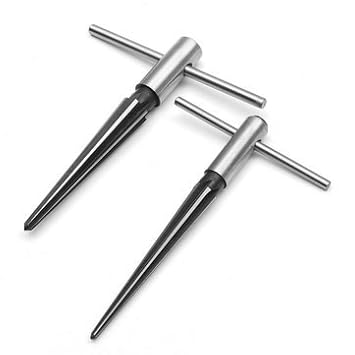 Generic 2Pcs 1/8-1/2 Inch And 5/32-7/8 Inch Bridge Hole Tapered Hand Held Reamer Set