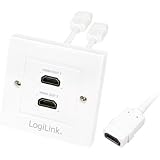 Logilink HDMI 2-Port Wall Socket Adapter - White