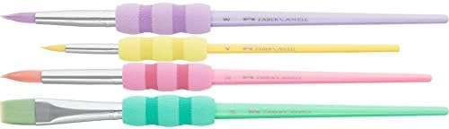 - Set de pinceles con mango blando, 4 piezas