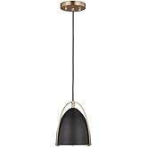 Sea Gull Lighting Norman-1 Light Mini-Pendant-Satin Brass Finish-Incandescent Lamping Type