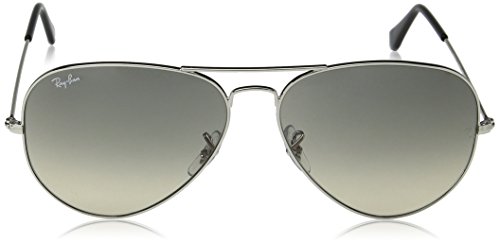 Ray-Ban Men's RB3025 Aviator Large Metal Sunglasses Silver / Crystal Grey Gradient 62mm