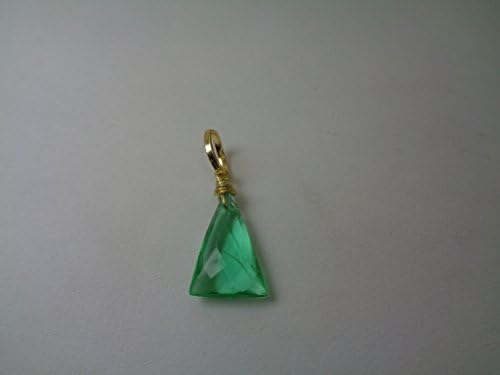 Colombian Emerald Trillion Wire Wrapped Pendant, 18k Gold Filled Pendant, Gift for Her