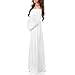 Mother Bee Maternity Off Shoulder Cowl Neck Maternity Dress for Baby Shower or Casual Wear (Soft New Ivory, Medium)