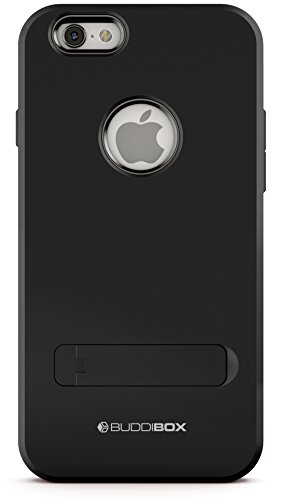 iPhone 6s Case, BUDDIBOX [Shield] Slim Dual Layer Protective Case with Kickstand for Apple iPhone 6 and 6s, (Black)