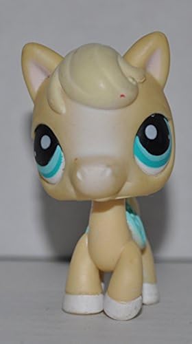 Horse #403 (Cream, Blue Saddle) Littlest Pet Shop (Retired) Collector Toy  LPS Collectible Replacement Single Figure Loose (OOP Out of Package 