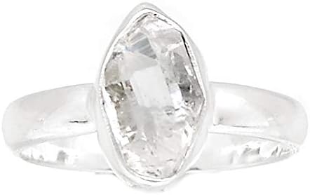 Genuine HERKIMER DIAMOND Ring 925 Sterling Silver, USA Size : 6.25, AR4098