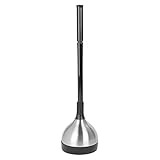 mDesign Toilet Plunger with Cover for Bathroom Storage - Brushed/Black