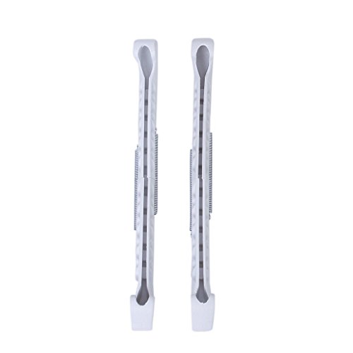 Ice Skate Guards Plastic Ice Skate Walking Blade Guards Protector Covers Adjustable (White)