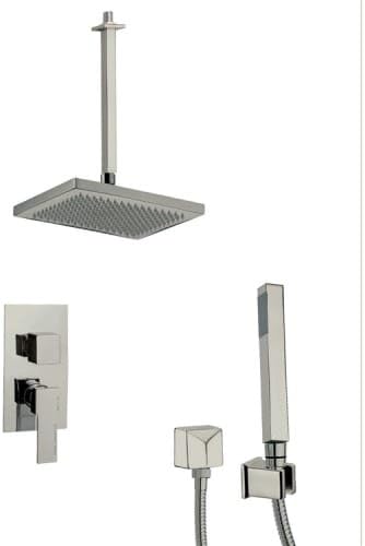 Nameeks SFH6546 Remer Shower System with Multi Function Rain Shower Head, Hand S, Satin Nickel