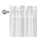 PONY DANCE Kitchen Sheer Curtains - 55 W x 36 L inches, White Linen Look Sheers Panels Cafe Tiers Small Window Valances Pocket Top Voile for Bathroom, 2 Pieces