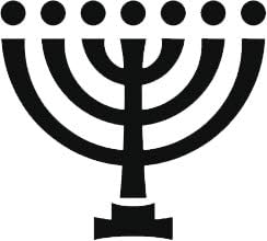 Amazon Com Simple Black And White Culture Symbol Cartoon Art Vinyl Sticker 8 Wide Menorah Automotive