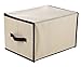 Juvale 3 Pack Stackable Storage Bins With Lids, Handles, Foldable for Closet Organization (12 Inch, Cream)