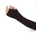 Flammi Women's Girls' Fingerless Arm Warmers Gloves Knit Thumb Hole Gloves (Coffee)