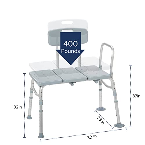 Drive Medical 12011KD1 Tub Transfer Bench For Bathtub with Adjustable