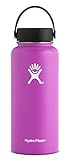 Hydro Flask 40 oz Double Wall Vacuum Insulated Stainless Steel Leak Proof Sports Water Bottle, Wide Mouth with BPA Free Flex Cap, Raspberry