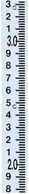 Ben Meadows Style C Staff and Stream Gauge 0-2.06' - Iron Frame with Baked Enable for Fresh Water Or Salt Water, 2-1/2"W x 3-1/3'L