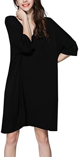 Short Sleeve Nightgown / Sleep Dress for Women / Sleepwear Black 3X-Large