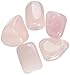 Rose Quartz Crystal Tumbled Stone, Large Natural Tumbled Stones and Crystals Pink Love Rocks for Healing, 1 inch - Set of 5
