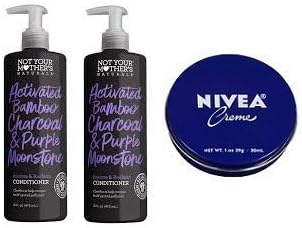 Not Your Mother's 2 Pack Activated Bamboo Charcoal & Purple Moonstone Restore & Reclaim Conditioner 16 Oz.+ Travel Size Body Cream 1 Oz.