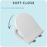 Croydex Malo Flexi-Fix Long D Shape Toilet Seat Soft Close Quick Release view 2