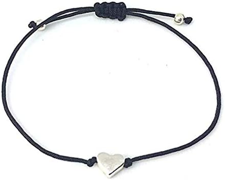Faliya Simple Peach Heart Woven Bracelet Friendship Couple Bracelet for Girls Gift,Silver
