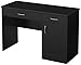South Shore Small Computer Desk with Drawers, Pure Black