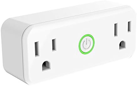 WiFi Dual Smart Plug Mini Smart Outlet Socket Wireless Switch Works with Amazon Alexa Echo Google Home, Remote Control Your Device from Anywhere, No hub Required, Timing Function (Dual Smart Plug)