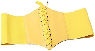 GQMART Fashion Women Wide Waist Waistband Belt Corset Elastic Waspie (Yellow)