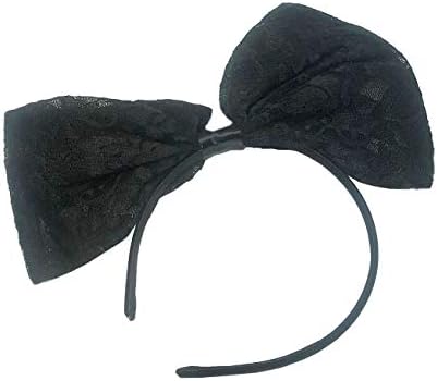Zacharia Big Bow Lace Headband Black Hair Accessory Fancy Dress Headwear Girls Halloween