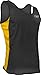TR-980-CB Men's Performance Athletic Light Single Ply Track Singlet with Side Panels (X-Large, Black/Gold)