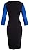 HOMEYEE Women's Elegant Patchwork Wear to Work Pencil Sheath Dress B384 (12, Blue+3/4 Sleeve)