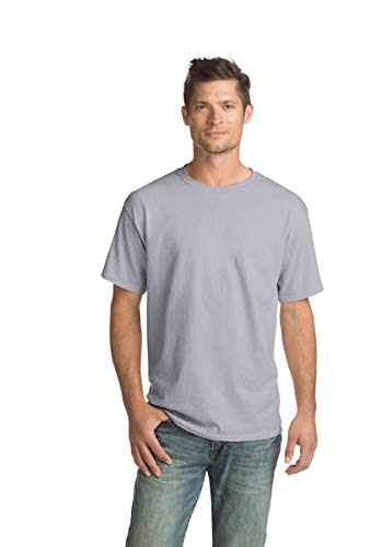 Hanes Men's Essentials Short Sleeve T-shirt Value Pack (4-pack),purple,Small