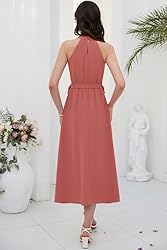 GRACE KARIN Women's Flowy Summer Dress Solid Color