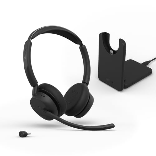 Jabra Evolve3 45 kabelloses Bluetooth-Headset mit Mikrofon, USB-C, MS Teams