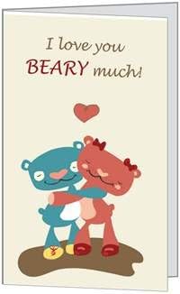 Valentines Day Love Bear Child Spouse Husband Son Daughter Niece Wife Greeting Card 5x7 by QuickieCards