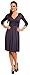 Zeta Ville Women's V Neck 3/4 Sleeve Casual Jersey Dress 282z Blue Grey 14