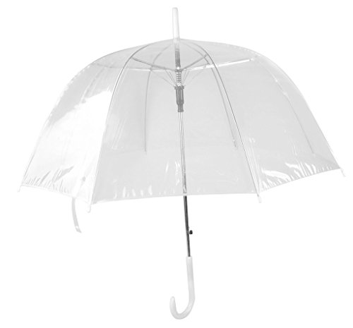 Unisex clear umbrella for wind and heavy rain - dome sh…