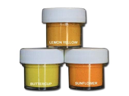 Petal Dust Set of 3 Lemon Yellow/Buttercup / Sunflower
