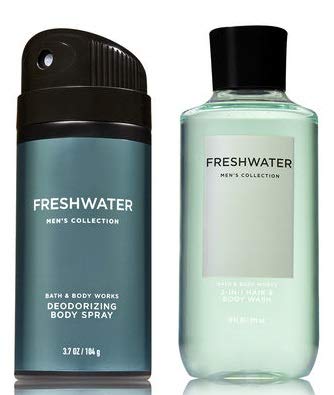 Bath And Body Works Mens Collection Freshwater 2 In 1 Hair And Body Wash 10 Oz Deodorizing
