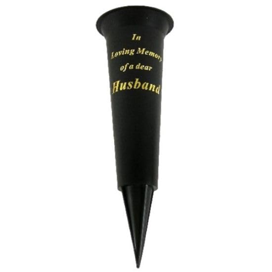 Special Graveside Memorial Grave Spiked Flower Vase In Loving Memory Special Memorial Vase for Graves - Plastic Cemetery Flower Holder with Spike, (1, Husband)