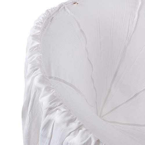 Inkach Pink Mosquito Net Canopy - Baby Bed Curtains - Round Dome Princess Bedding Mosquito Netting Cover Hanging Tent (White)